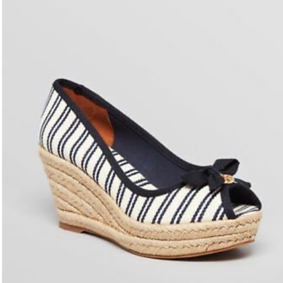 Tory Burch Shoes - NWT Tory Burch espadrille striped Jackie wedges